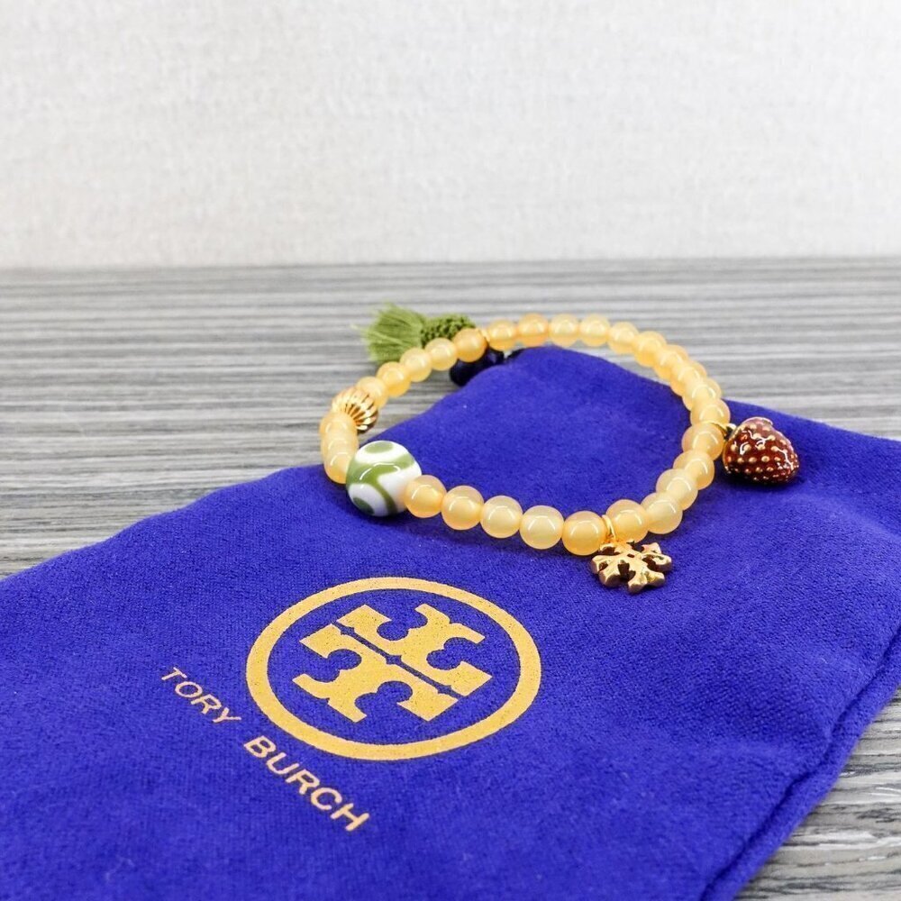 Tory Burch Women's Roxanne Beaded Tassel Bracelet Yellow OS - Picture 7 of 12